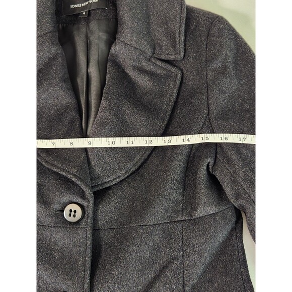 JONES NEW YORK Long Soft Black Wool Blend Trench/Maxi Coat Size 4 Soft Pockets - Picture 7 of 14